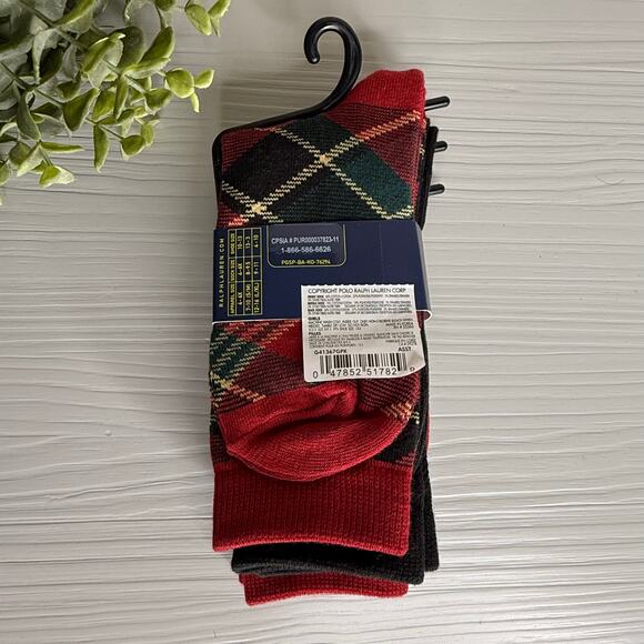 Polo Ralph Lauren Girl's Socks Polo Bear Set of 3 pairs 13-3 shoes / 8-9.5 socks - Picture 3 of 4